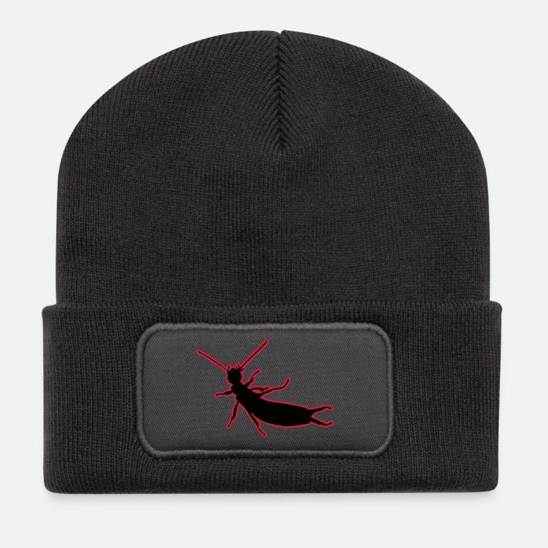Ohrenkneifer (2 color) vector - Recycelte Patch Beanie - Dunkelgrau