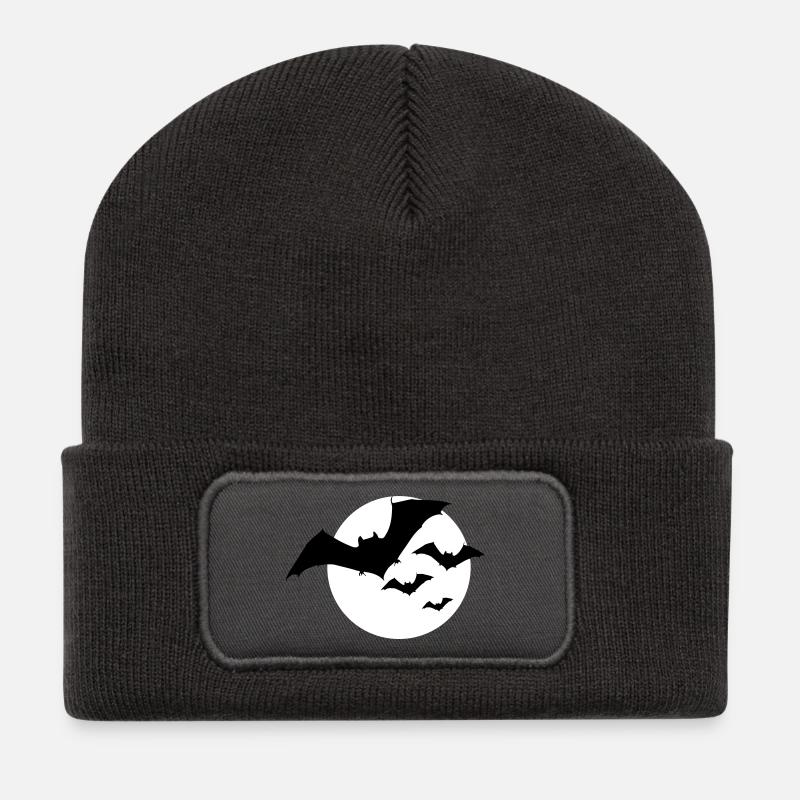 Halloween Bat Swarm 1c - Beanie recyclé à patch - charbon