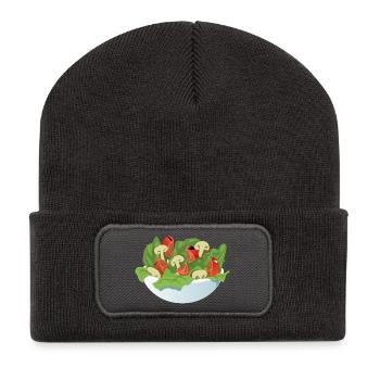Salat - Recycelte Patch Beanie - Dunkelgrau - Vorne