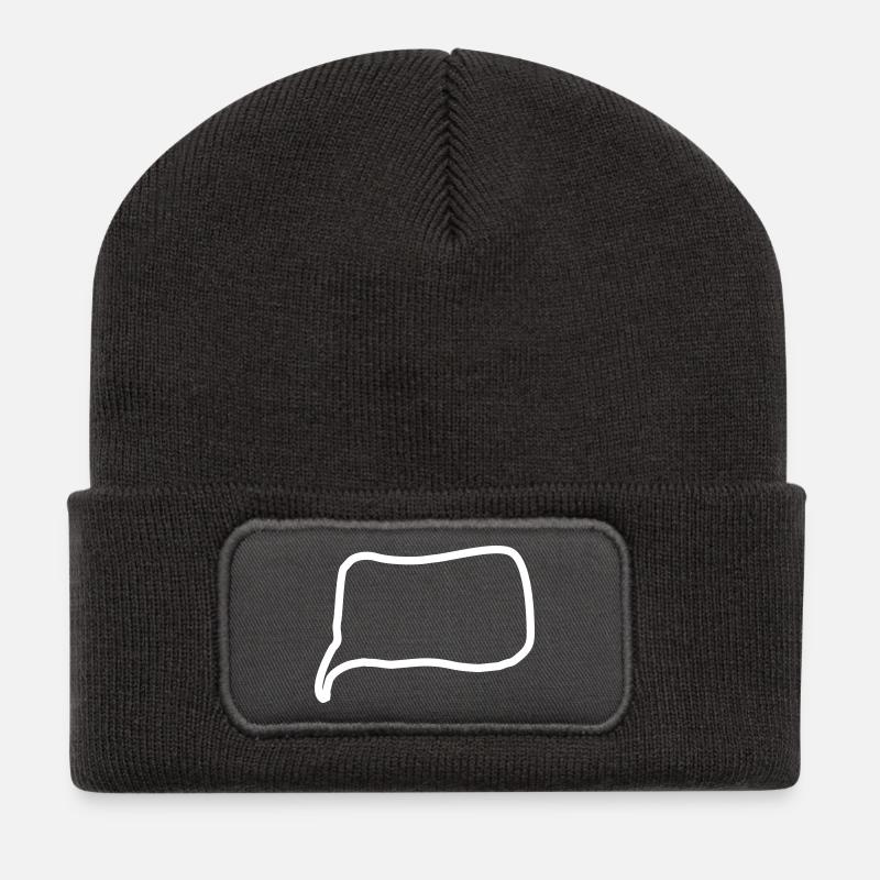 ligne de bulle de la parole - Beanie recyclé à patch - charbon