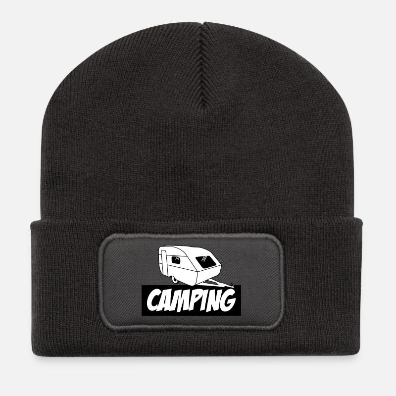Camping - Die pure Leidenschaft - Recycelte Patch Beanie - Dunkelgrau