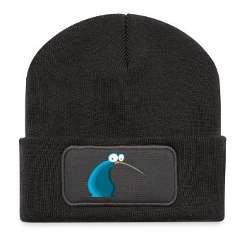 Vogel-Karikatur von Neuseeland-Kiwi - Recycelte Patch Beanie - Dunkelgrau - Vorne