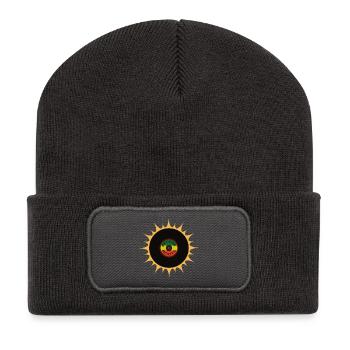 REGGAE - Recycelte Patch Beanie - Dunkelgrau - Vorne