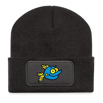 poissons drôles - Beanie recyclé à patch - charbon - Devant