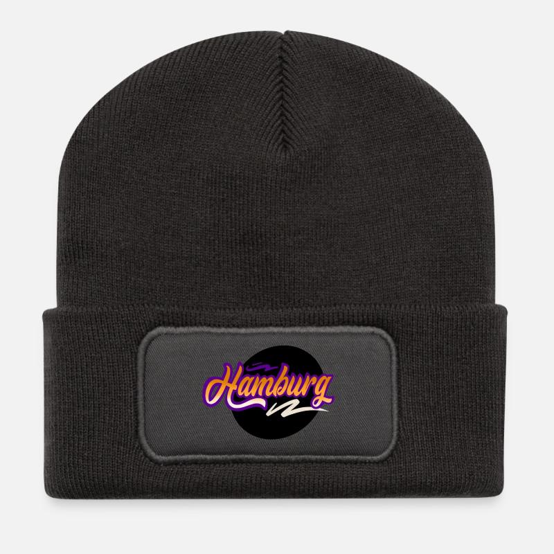 Hamburg - Recycelte Patch Beanie - Dunkelgrau
