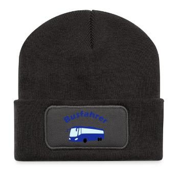 Busfahrer Design - Recycelte Patch Beanie - Dunkelgrau - Vorne