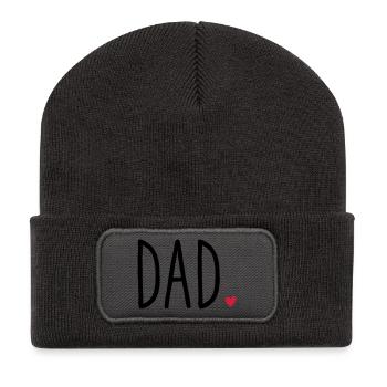 Dad Herz - Gift Father's Day Family Child Love - Recycled Patch Beanie - dark grey - Front