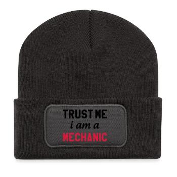 Trust me I am a Mechanic - Beanie recyclé à patch - charbon - Devant