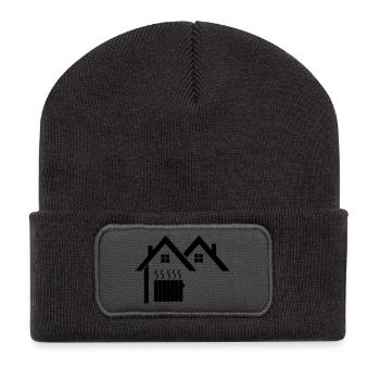 Hausheizung Zentralheizung Zentralheizung Logo - Recycelte Patch Beanie - Dunkelgrau - Vorne