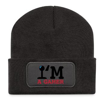 A Gamer Bold Typography - Recycled Patch Beanie - dark grey - Front