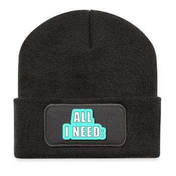 All i need is... vector graphic - Recycled Patch Beanie - dark grey - Front