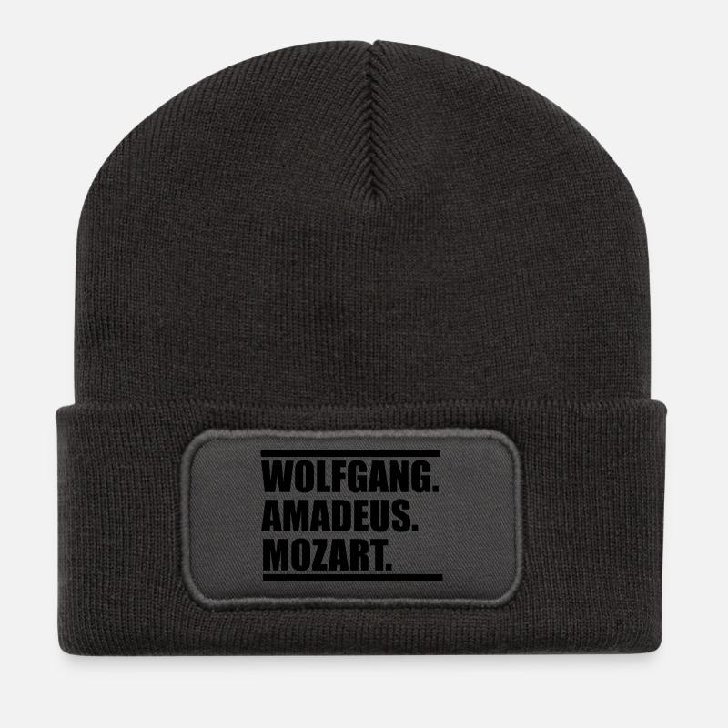 Wolfang Amadeus Mozart - Recycelte Patch Beanie - Dunkelgrau