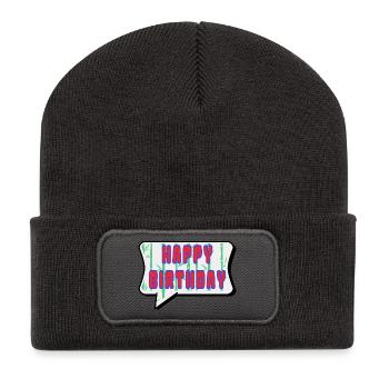 ALLES GUTE ZUM GEBURTSTAG. ALLES GUTE ZUM GEBURTSTAG. JAHRESTAG. - Recycelte Patch Beanie - Dunkelgrau - Vorne
