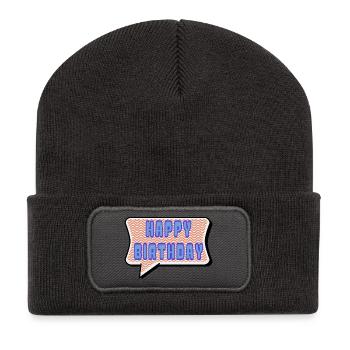 ALLES GUTE ZUM GEBURTSTAG. ALLES GUTE ZUM GEBURTSTAG. JAHRESTAG. - Recycelte Patch Beanie - Dunkelgrau - Vorne