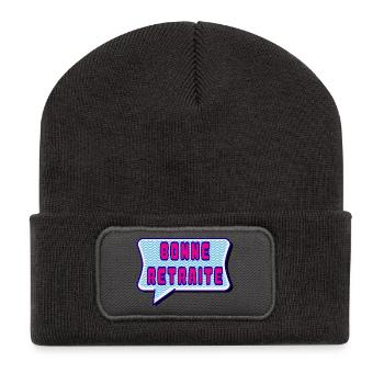 RETRAITE. BONNE RETRAITE. JOYEUSE RETRAITE - Beanie recyclé à patch - charbon - Devant