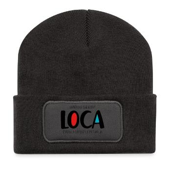 Ich bin verrückt - Recycelte Patch Beanie - Dunkelgrau - Vorne