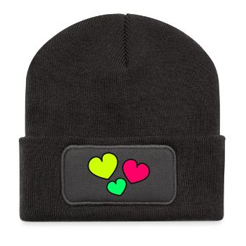 SAINT VALENTIN. EVJF. JE T'AIME. I LOVE YOU. AMOUR - Beanie recyclé à patch - charbon - Devant