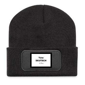 Tüte DEUTSCH - Recycelte Patch Beanie - Dunkelgrau - Vorne