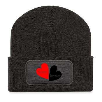 Merci Merci Cœur - Beanie recyclé à patch - charbon - Devant
