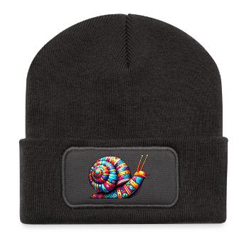 Schnecke - Recycelte Patch Beanie - Dunkelgrau - Vorne