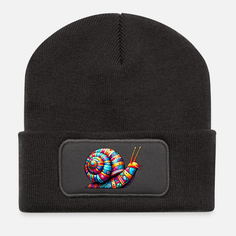 Schnecke - Recycelte Patch Beanie - Dunkelgrau