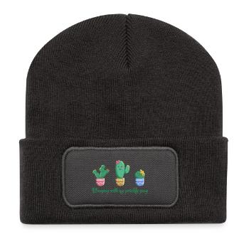 Kaktus Trio - Traîner avec ma bande - Beanie recyclé à patch - charbon - Devant