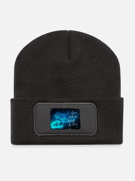 Schwimm durch die Sterne - Recycelte Patch Beanie - Dunkelgrau