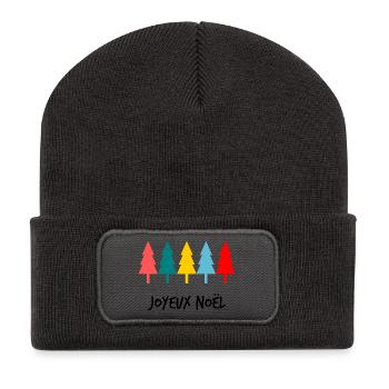 CHRISTMAS. MERRY CHRISTMAS. MERRY CHRISTMAS - Recycled Patch Beanie - dark grey - Front