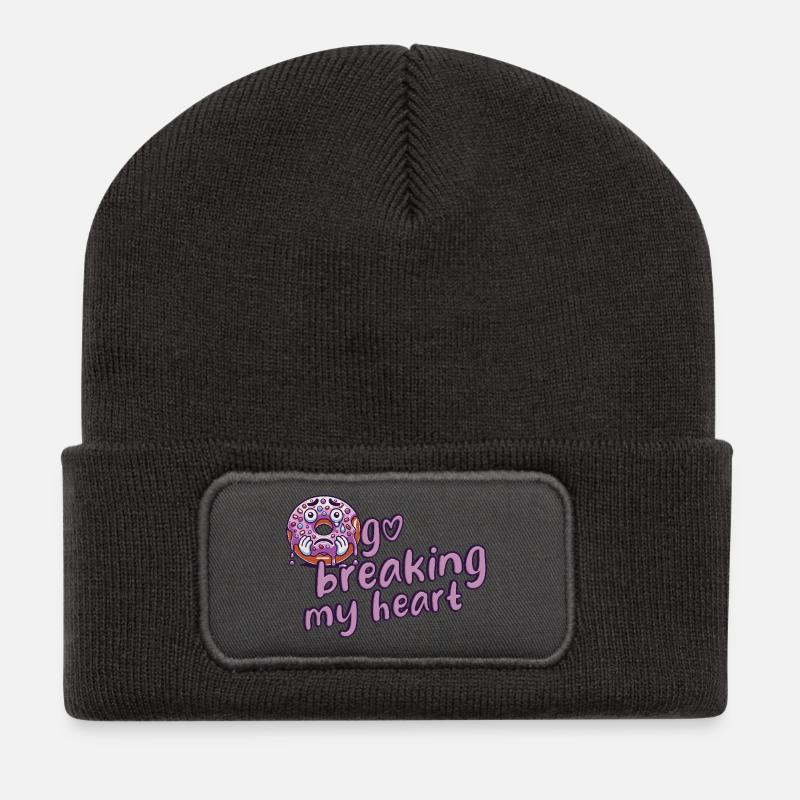 Donut - Recycelte Patch Beanie - Dunkelgrau