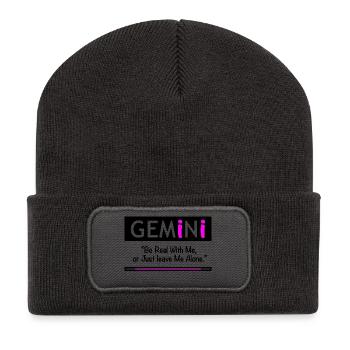 Gemini Horoscope Be Real With Me - Recycled Patch Beanie - dark grey - Front