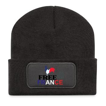Tricolor Rooster Free France - Recycled Patch Beanie - dark grey - Front