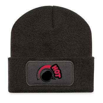 Chaud - Beanie recyclé à patch - charbon - Devant