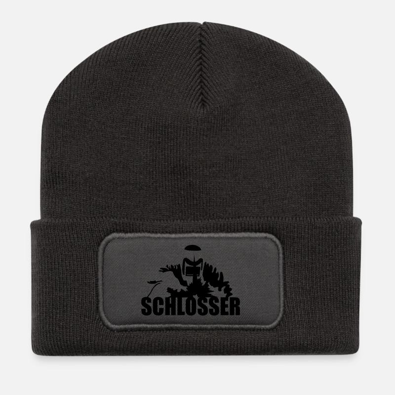 Schlosser - Recycelte Patch Beanie - Dunkelgrau