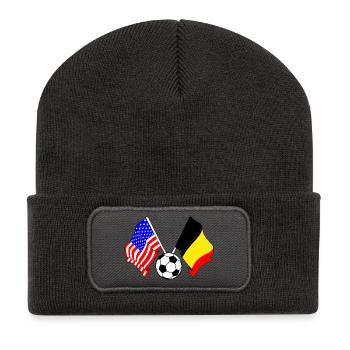 Fußball Belgien gegen die USA - Recycelte Patch Beanie - Dunkelgrau - Vorne