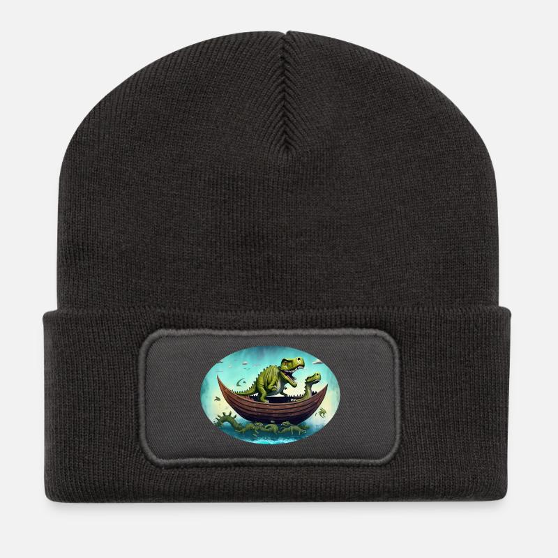 Dino Ark - Beanie recyclé à patch - charbon