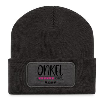 Oncle 2027 barre de chargement cardiaque - Beanie recyclé à patch - charbon - Devant