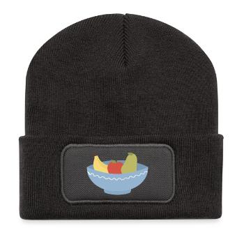 Fruit Bowl Still Life Illustration - Recycled Patch Beanie - dark grey - Front