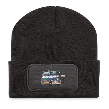 Croatia Camper Motif Vanlife Camping Holiday - Recycled Patch Beanie - dark grey - Front