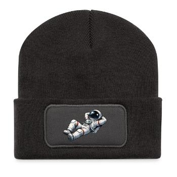 Relaxed astronaut in retro design - Recycled Patch Beanie - dark grey - Front