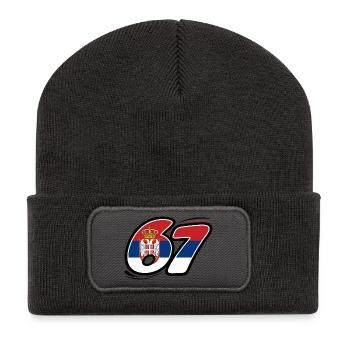 67 Serbia Edition - Recycled Patch Beanie - dark grey - Front