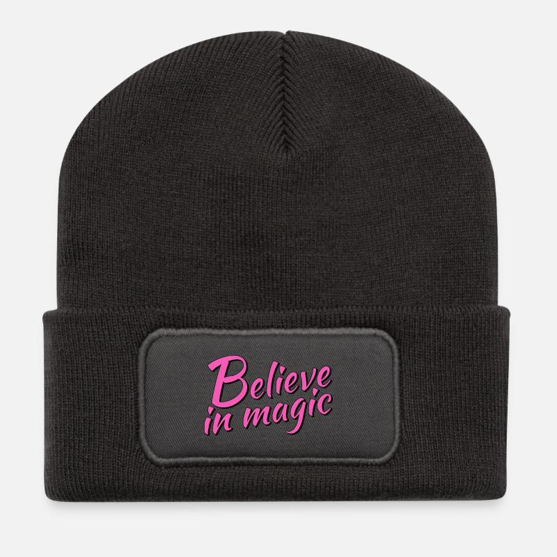 Believe in magic - Recycelte Patch Beanie - Dunkelgrau