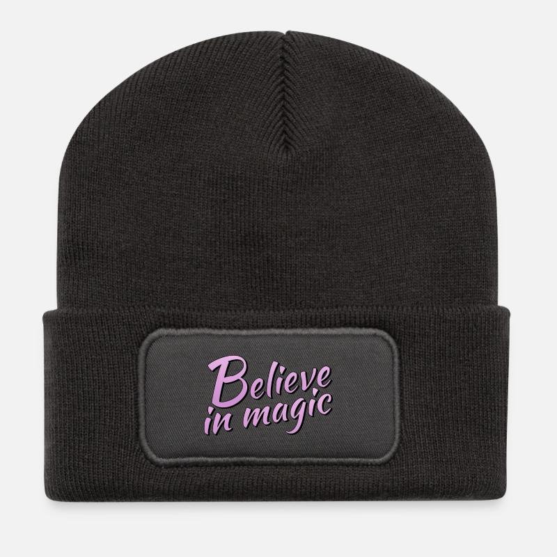 Believe in magic - Recycelte Patch Beanie - Dunkelgrau