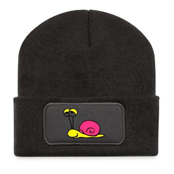 Schnecke 3c - Recycelte Patch Beanie - Dunkelgrau - Vorne
