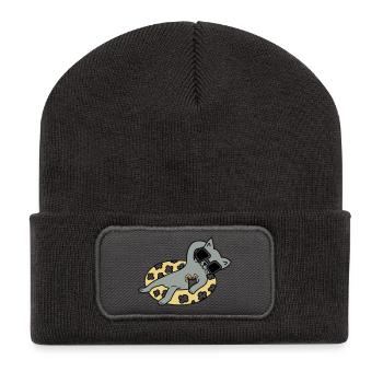 Chill out Cat - Recycelte Patch Beanie - Dunkelgrau - Vorne