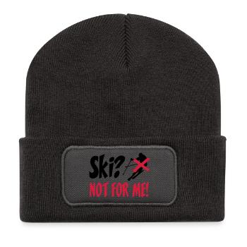 I hate Ski - Beanie recyclé à patch - charbon - Devant
