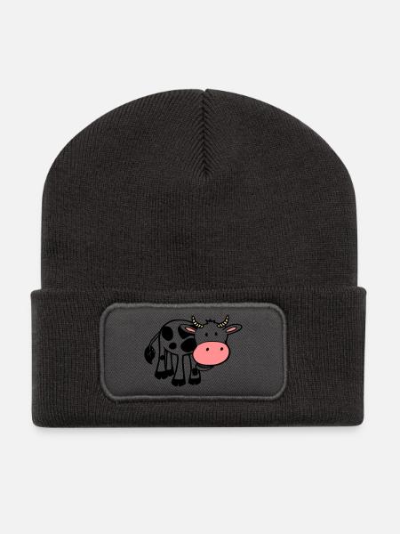 cow - Recycled Patch Beanie - dark grey