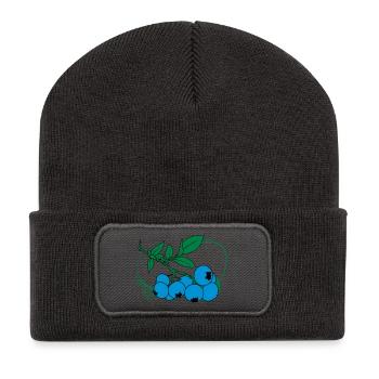 Blaubeeren - Recycelte Patch Beanie - Dunkelgrau - Vorne