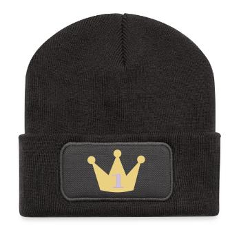 Crown for the first Birthday 1st birthday first - Recycled Patch Beanie - dark grey - Front