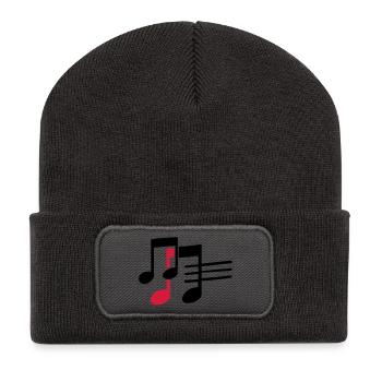 musique - Beanie recyclé à patch - charbon - Devant