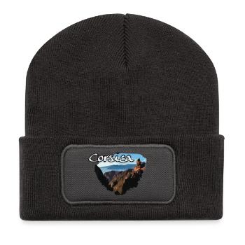 Corse Corse Ile de Corse Voyage Voyage - Beanie recyclé à patch - charbon - Devant